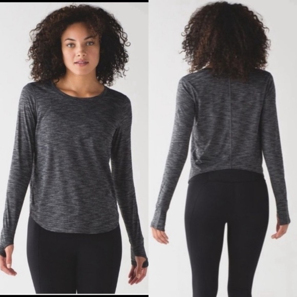 Lululemon | Born to Run long sleeve Heather grey tee - Picture 1 of 10